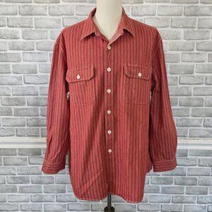Duluth Trading Co Shirt Burley Heavy Weight Red Stripe Men 2XLT Rugged Workwear